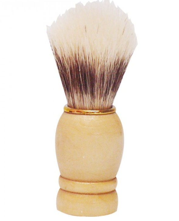 Shaving Brush Wooden Handle w/ Gold Ring 9cm